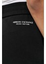 Kraťasy Armani Exchange dámské, černá barva, hladké, high waist, 8NYSBA YJE5Z NOS