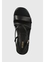 Kožené sandály Guess ZALLA černá barva, FL6ZLL LEA04