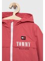 Dětská bunda Tommy Hilfiger růžová barva