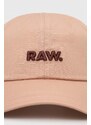 Bavlněná baseballová čepice G-Star Raw béžová barva, s aplikací