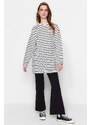 Trendyol Black Striped Embroidery Detailed Knitted Tunic