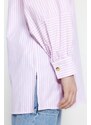 Trendyol Powder Gold Buttoned Striped Woven Cotton Tunic