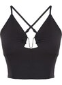 Trendyol Black Crop Lined Weaving Bustier With Window/Cut Out Detail With Accessories