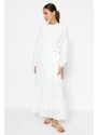 Trendyol White With Embroidery Detail, Lined Woven Dress