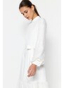 Trendyol White With Embroidery Detail, Lined Woven Dress