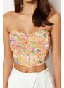 Trendyol Multi Color Floral Printed Tulle Bustier