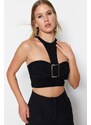Trendyol Black Crop and Knitted Bustier with Accessories