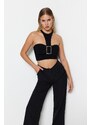 Trendyol Black Crop and Knitted Bustier with Accessories