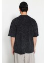 Trendyol Základní Nadměrná velikost / Široký střih Tričkový Zoufalý / Bledý efekt 1 bavlněné tričko
