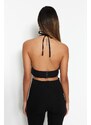 Trendyol Black Crop Woven Window/Cut Out Detailed Bustier