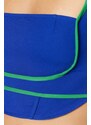 Trendyol Blue-Green Crop Weave Trim Bustier