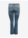 Modré dámské flared fit džíny s vyšisovaným efektem ONLY CARMAKOMA Willy - Dámské
