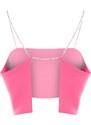 Trendyol Pink Crop Knitted Bustier with Shiny Stones