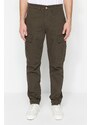 Trendyol Khaki Slim Fit Cargo Gabardine Trousers