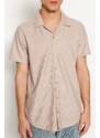 Trendyol Stone Regular Fit Wide Collar Summer Shirt