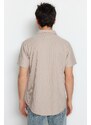 Trendyol Stone Regular Fit Wide Collar Summer Shirt
