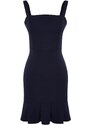 Trendyol Navy Blue Pleated A-line/Bell Form Mini Woven Dress