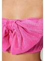 Trendyol Pink Crop Knitted Textured Bustier