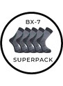 BX-7 DURABLE SUPERPACK bambusové ponožky BAMBOX Tm. šedá 35-38