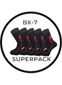 BX-7 DURABLE SUPERPACK bambusové ponožky BAMBOX Tm. šedá 35-38