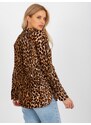 Fashionhunters Světle hnědá a černá košile s leopardím vzorem na knoflíky