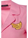 Trendyol Pink Banana Embroidered Shirt-Shorts Woven Pajama Set