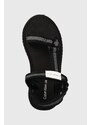Sandály Calvin Klein Jeans PREFRESATO SANDAL WEBBING XRAY dámské, černá barva, na platformě, YW0YW00969