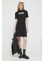 Bavlněné šaty Love Moschino černá barva, mini