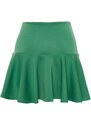 Trendyol Green With Frilled SkirtHigh Waist Scuba Flexible Knitted Skirt With Shorts