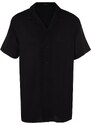 Trendyol Black Regular Regular Fit Crew Neck 100% Viscose Short Sleeve Summer Shirt