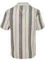 Trendyol Limited Edition Black Regular Fit Striped Textured Summer Shirt