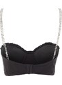 Trendyol Black Crop Lined Woven Shiny Stone Bustier