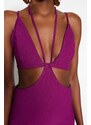 Trendyol Plum Lined Woven Jumpsuit with Window/Cut Out Detailed, piping