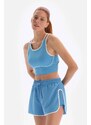 Dagi Light Blue Women's Sports Bra with Low Cut Back