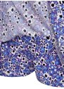 Trendyol Purple Printed Ruffle High Waist Mini Knitted Shorts Skirt