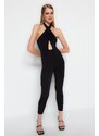 Trendyol Black Knitted Accessory Jumpsuit