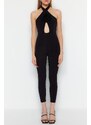 Trendyol Black Knitted Accessory Jumpsuit