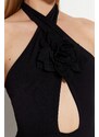 Trendyol Black Knitted Accessory Jumpsuit