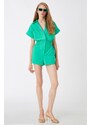 Koton Poplin Jumpsuit with Shorts Short Sleeve Pocket Cotton