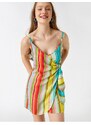 Koton Multicolored Striped V-Neck Straps Shorts Rompers