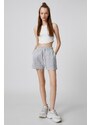 Koton Mini Shorts with Lace-Up Waist, Relaxed Cut, Pocket Detailed.