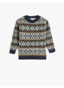 Koton Sweater Knit Round Neck Long Sleeve Ethnic Patterned