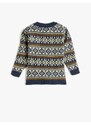 Koton Sweater Knit Round Neck Long Sleeve Ethnic Patterned
