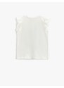 Koton Sleeveless Ruffled Floral T-Shirt Crew Neck