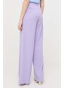 Kalhoty Pinko dámské, fialová barva, široké, high waist
