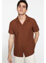 Trendyol Brown Regular Fit Linen Look Shirt