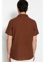 Trendyol Brown Regular Fit Linen Look Shirt