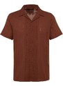 Trendyol Brown Regular Fit Linen Look Shirt