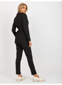 Fashionhunters Černé elegantní pruhované sako