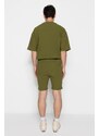 Trendyol Limited Edition Khaki Regular 100% Cotton Label Detail Textured Shorts & Bermuda